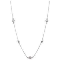 Kwiat “Strings” Diamond Station Necklace in 18 Karat White Gold