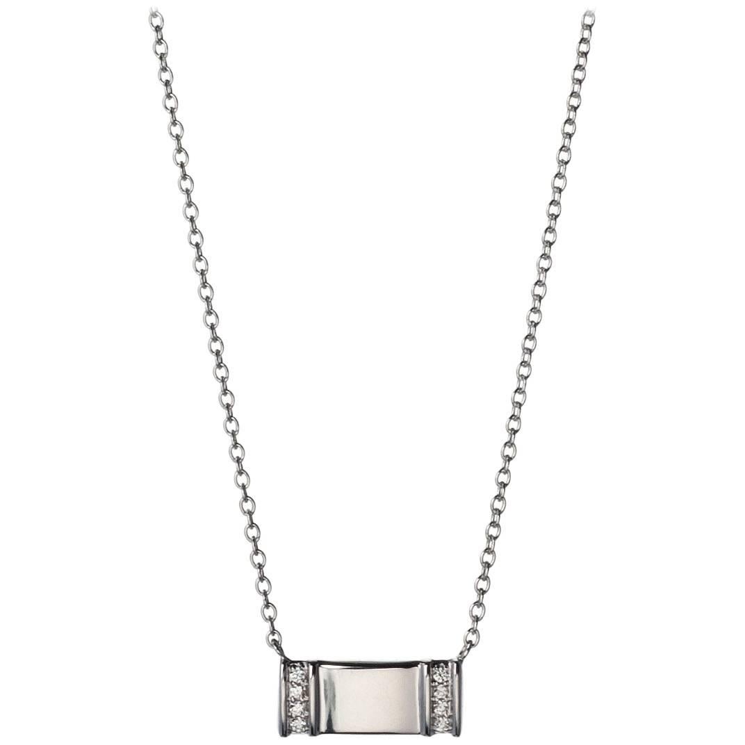 Kwiat Diamond Tag Necklace in 18 Karat White Gold For Sale