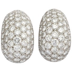 Cartier Paris Diamond Bombe Hoop Clip-on Earrings