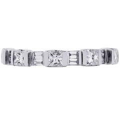 Princess Cut and Baguette Cut Diamond Eternity Band