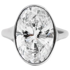 Bulgari GIA Certified 5.37 Carat Oval Diamond F VVS2 Solitaire Platinum Ring