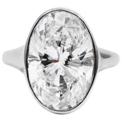 Bulgari GIA Certified 5.37 Carat Oval Diamond F VVS2 Solitaire Platinum Ring 