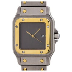 Cartier Gold Stainless Steel Santos Galbe Automatic Wristwatch, circa 1990s