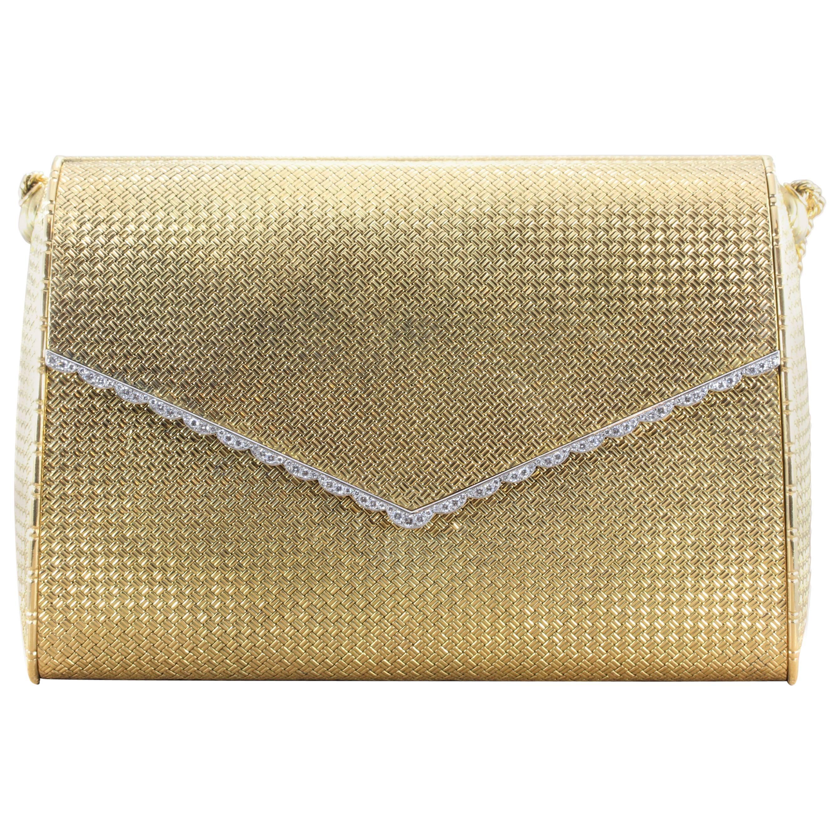 Cartier Paris Abendhandtasche aus Gold mit Diamanten