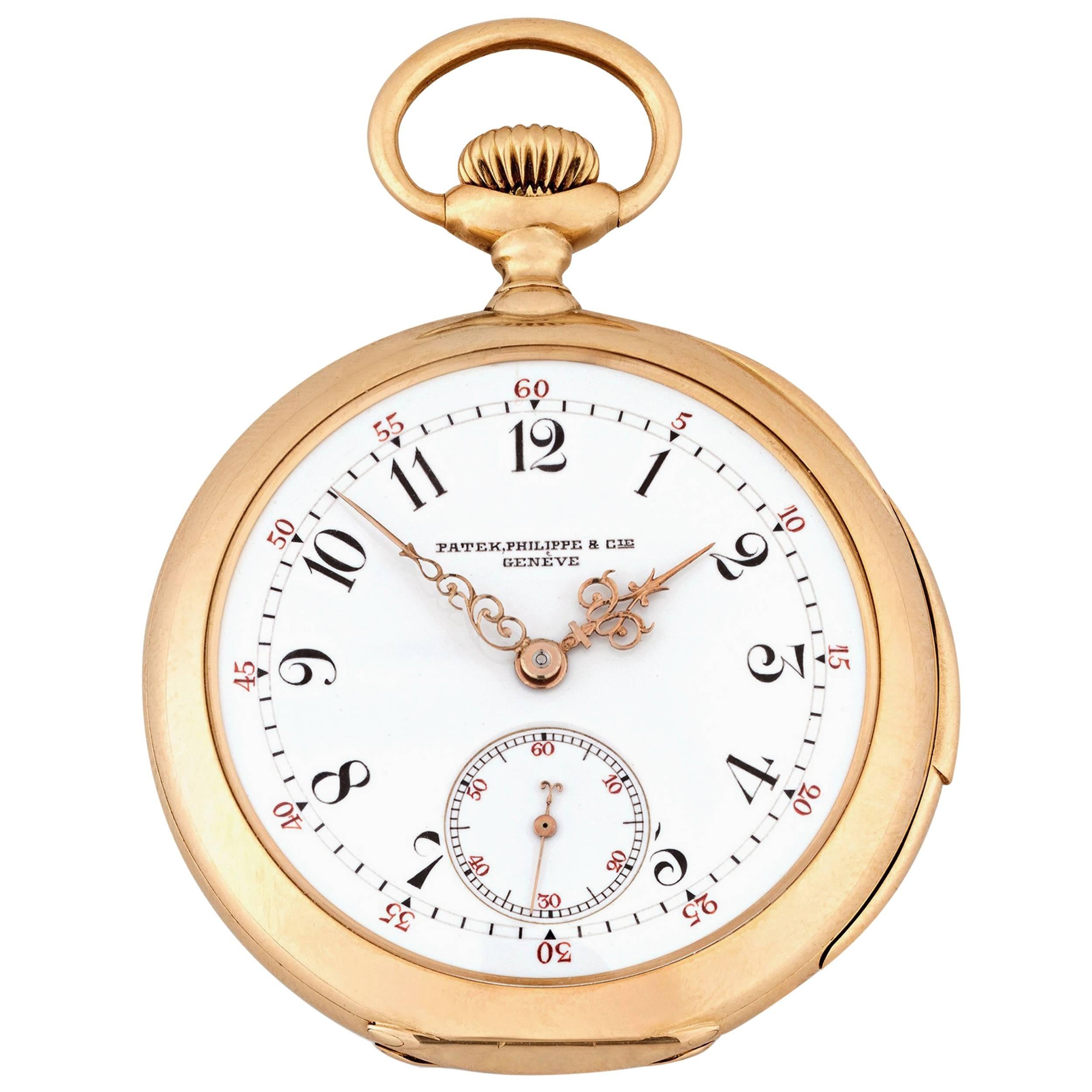 Patek Philippe Yellow Gold Enamel Dial Five-Minute Repeater Pocket Watch