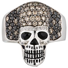 Diamond and Spinel Skull Ring