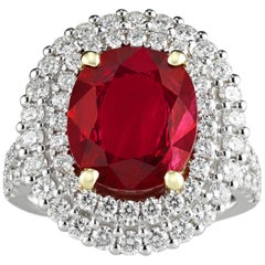 Rubin- und Diamantring, 3,95 Karat