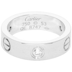 Cartier Love 18 Karat White Gold and Diamond Wedding Ring Band