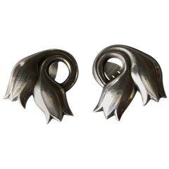 Georg Jensen Tulip Earrings Large Size No. 100B