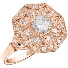 Mayanne  Art Déco style Rose Gold Diamond Ring Designed by Valerie Danenberg