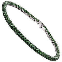 Carlos Udozzo 18 Karat White Gold Green Tsavorite Bracelet