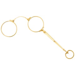 Curry and Paxton Lorgnette Bifocal 14K Gold Spectacles