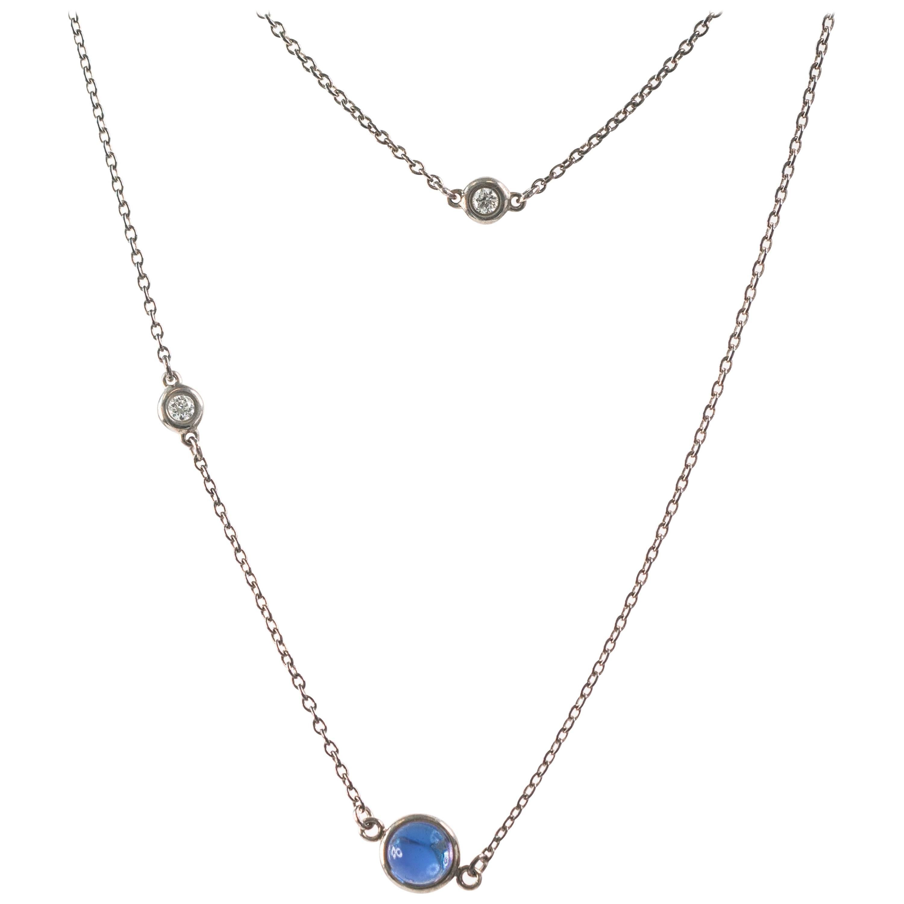 Tiffany & Co. Diamond and Blue Sapphire Necklace