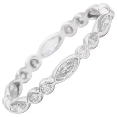 Art Deco Marquise and Round Diamond Eternity Band in Platinum
