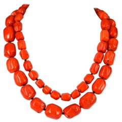 Decadent Jewels Long Coral Necklace