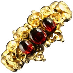 Antique Victorian Garnet Gold Bracelet circa 1880 Gold Gilt