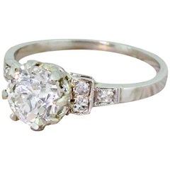 Art Deco 1.12 Carat Old Cut Diamond Engagement Ring