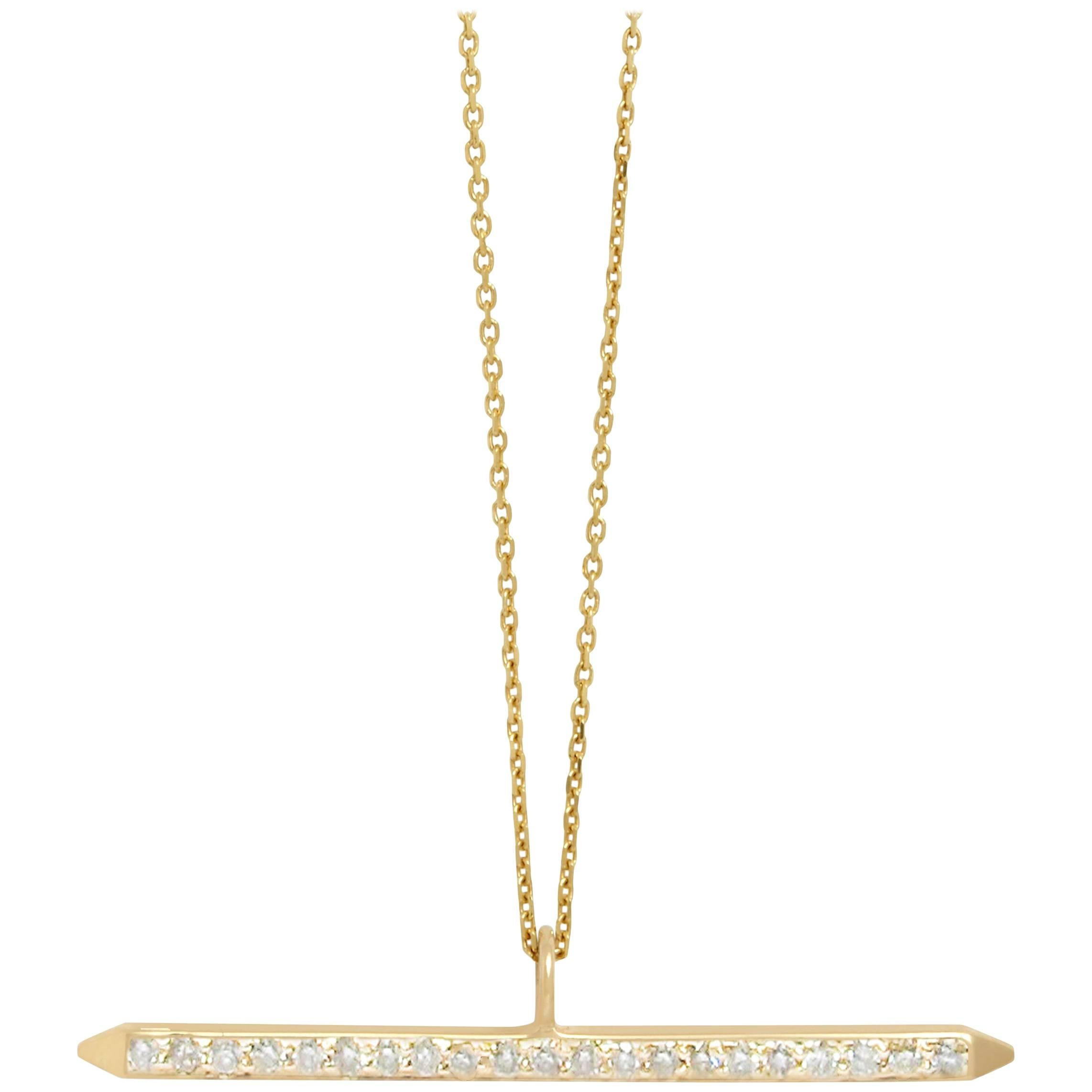 Diamond Pave Bar Necklace by Allison Bryan