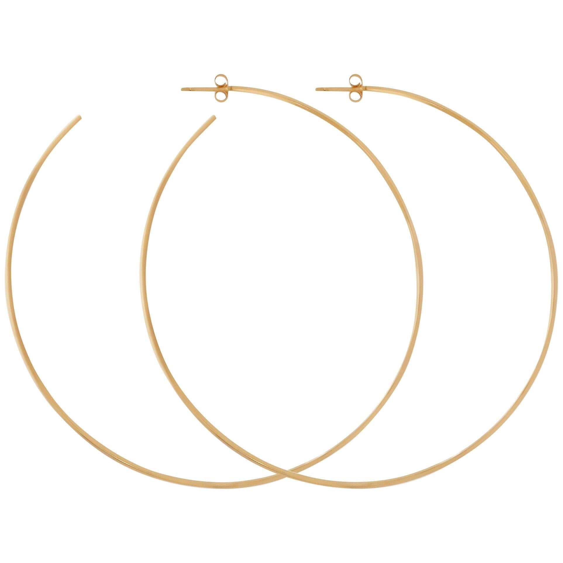 Extra Large Hoop Earrings in Yellow Gold by Allison Bryan