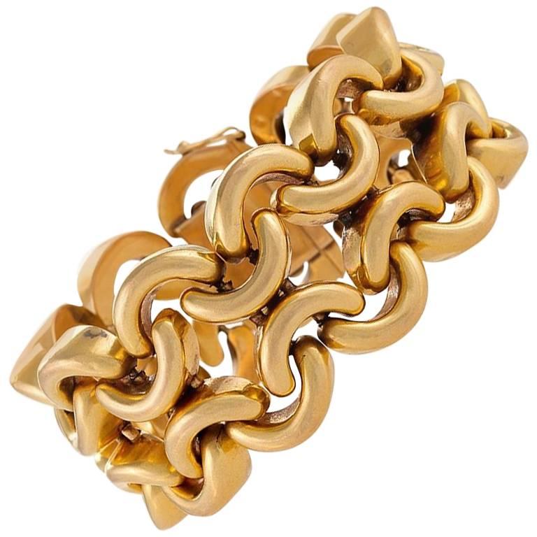 French 1950s Gold Link Bracelet