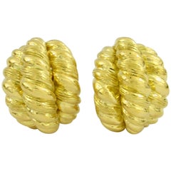 Yellow Gold Twisted Rope Earrings