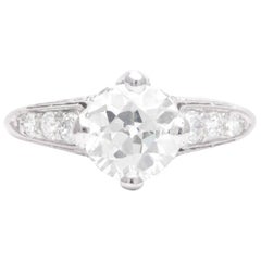 GIA Certified Art Deco 1.53 Carat European Cut Diamond Engagement Ring