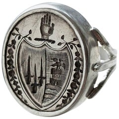 Antique Victorian Silver Intaglio Seal Ring