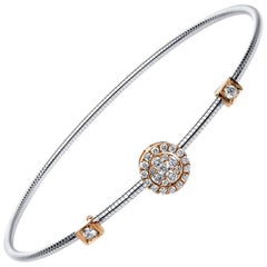 Carlos Udozzo 18 Karat Rose Gold White Gold Diamond Bracelet Bangle