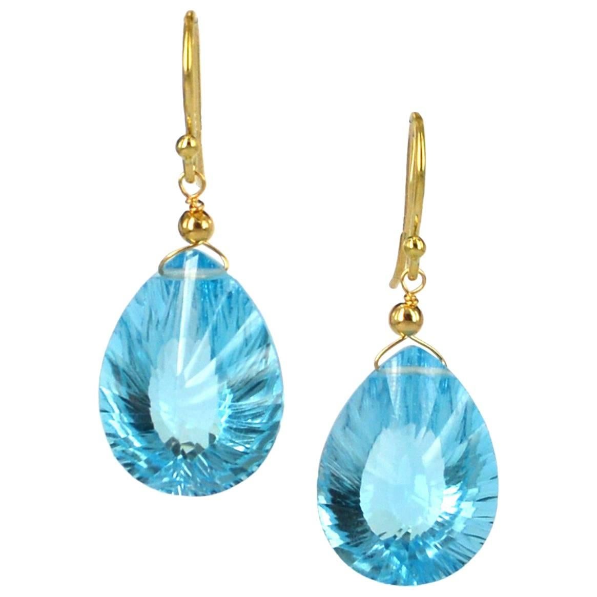 Decadent Jewels Blue Topaz Gold Earrings