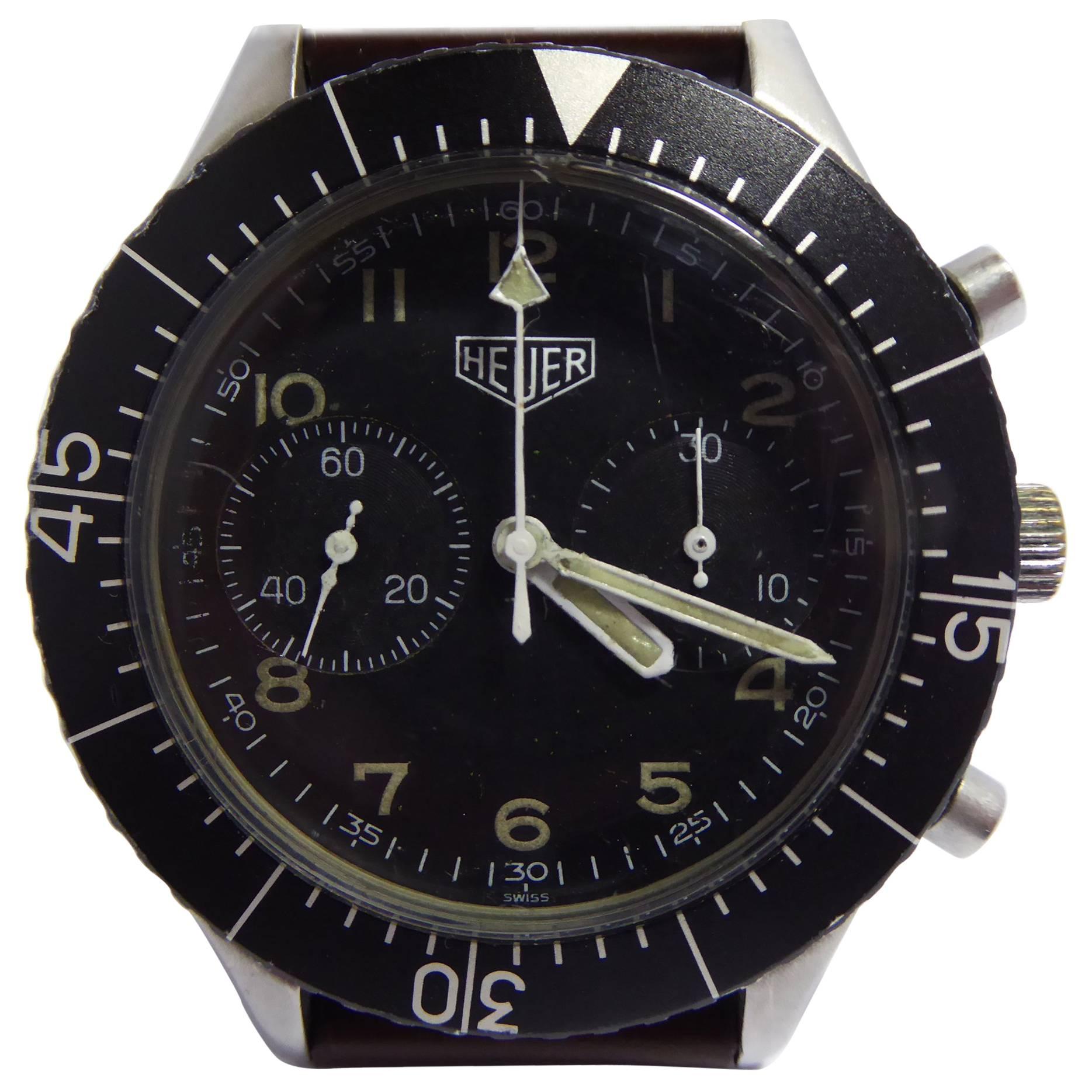 Heuer Rare Bundeswehr German Army Mechanical Wristwatch 