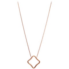 Rose Gold Vermeil Yellow Gold White Gold Silver Logo Mid Size Necklace