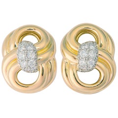 Classic Verdura Gold and Diamond Earrings