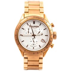 Triumph yellow Gold stainless Steel Chronograph Big Grande Quartz Wristwatch 