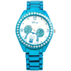 Disney stainless Steel Mickey mouse Blue Quartz Wristwatch