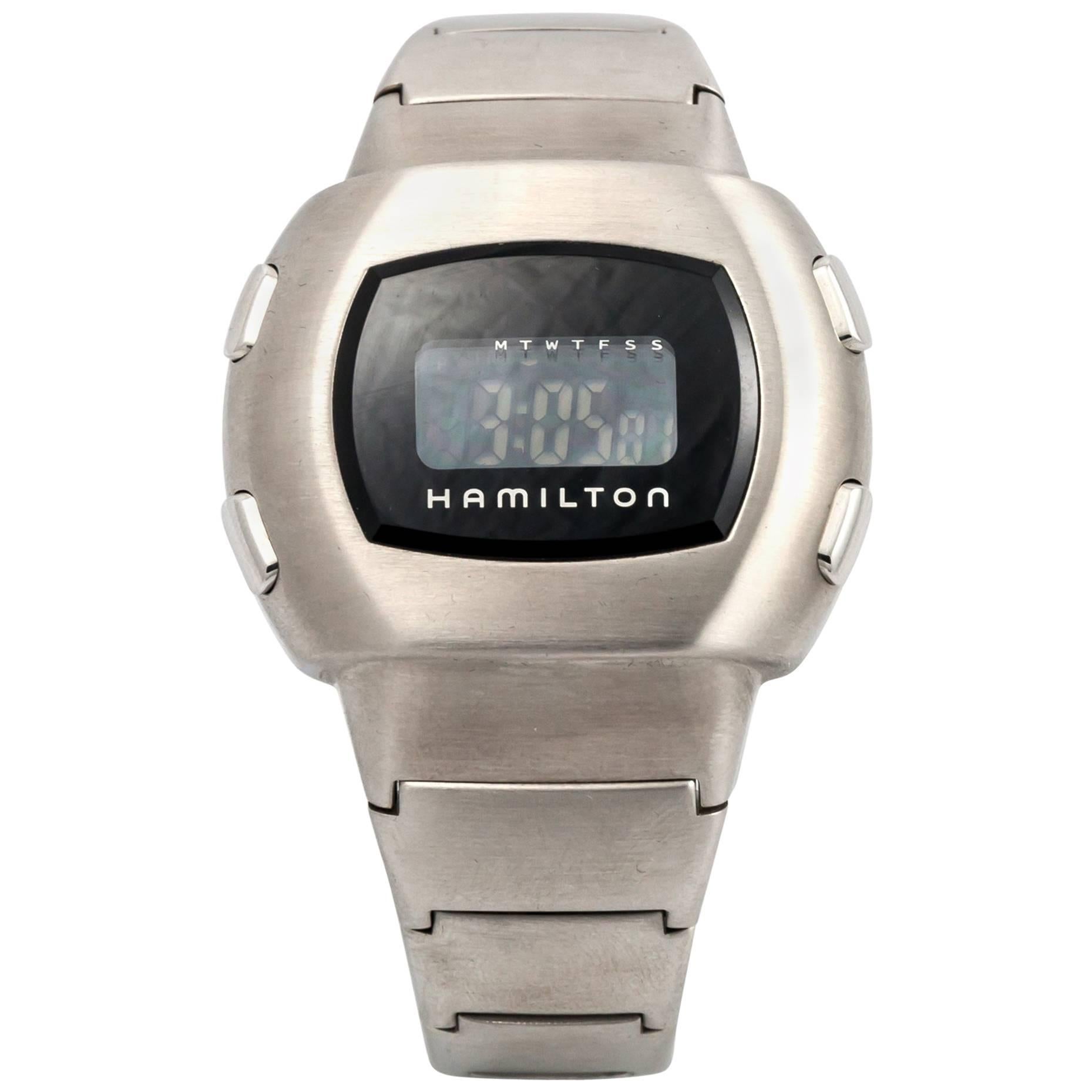 Hamilton stainless Steel Men in Black LCD Wristwatch