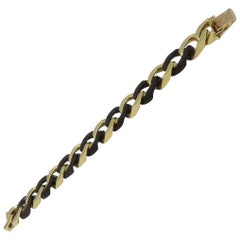 1970s Van Cleef & Arpels Yellow Gold Wood Curb Link Bracelet