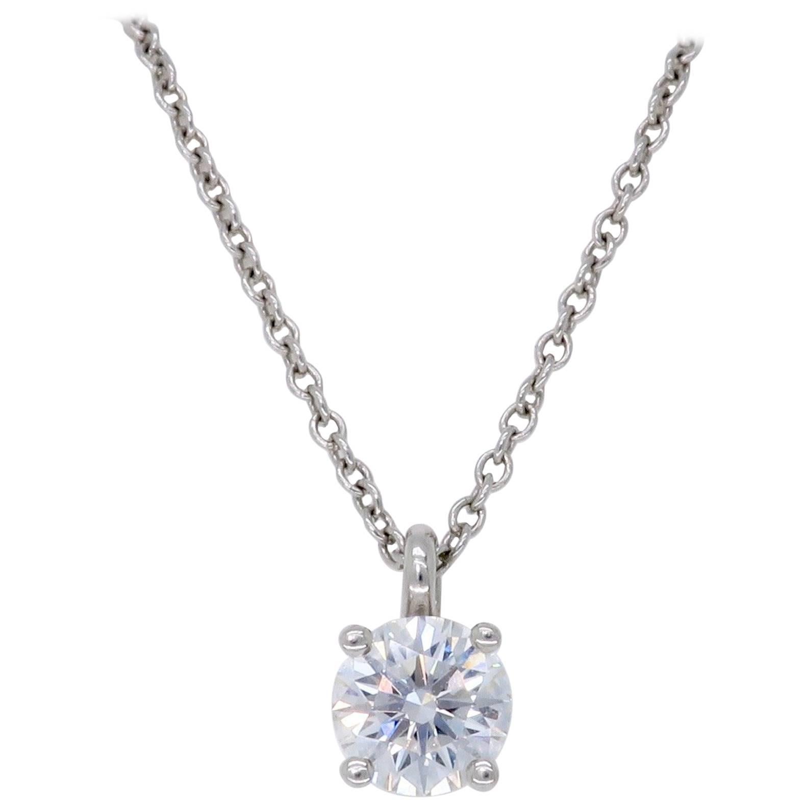 Platinum Tiffany & Co. .45 Carat Diamond Necklace