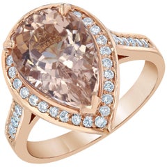 Morganite Diamond Rose Gold Ring