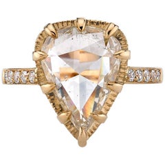 Yellow Gold Rose Cut Diamond Engagement Ring 5