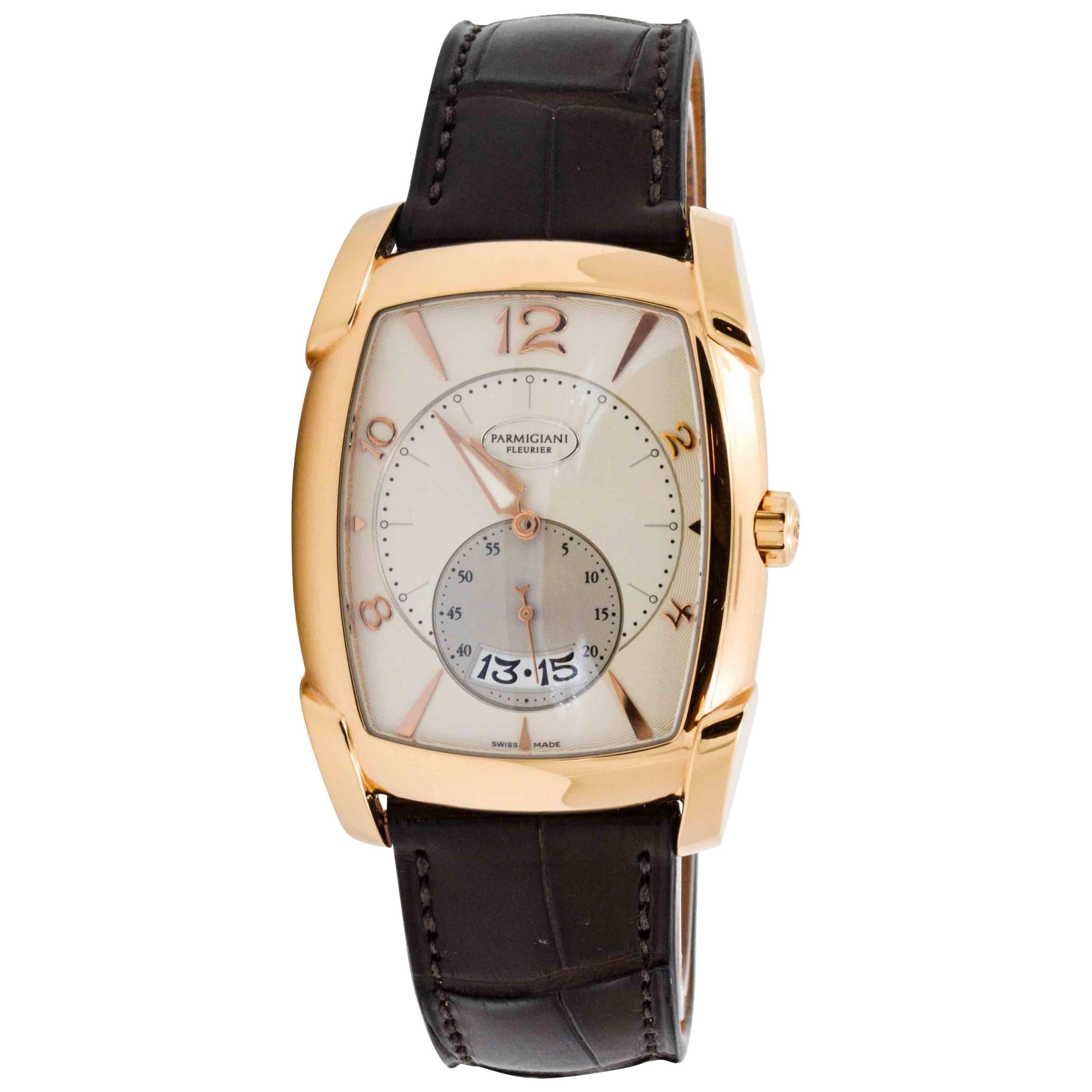 Parmigiani Fleurier Rose Gold Tank Wristwatch