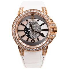 Harry Winston Ladies Rose Gold Ocean Quartz Wristwatch