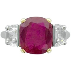 Bulgari No Heat Burma 4.42 Carat Natural Ruby Diamond Gold Ring