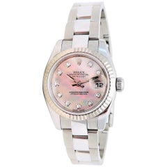 Rolex Ladies Stainless Steel Oyster Perpetual DateJust Automatic Wristwatch