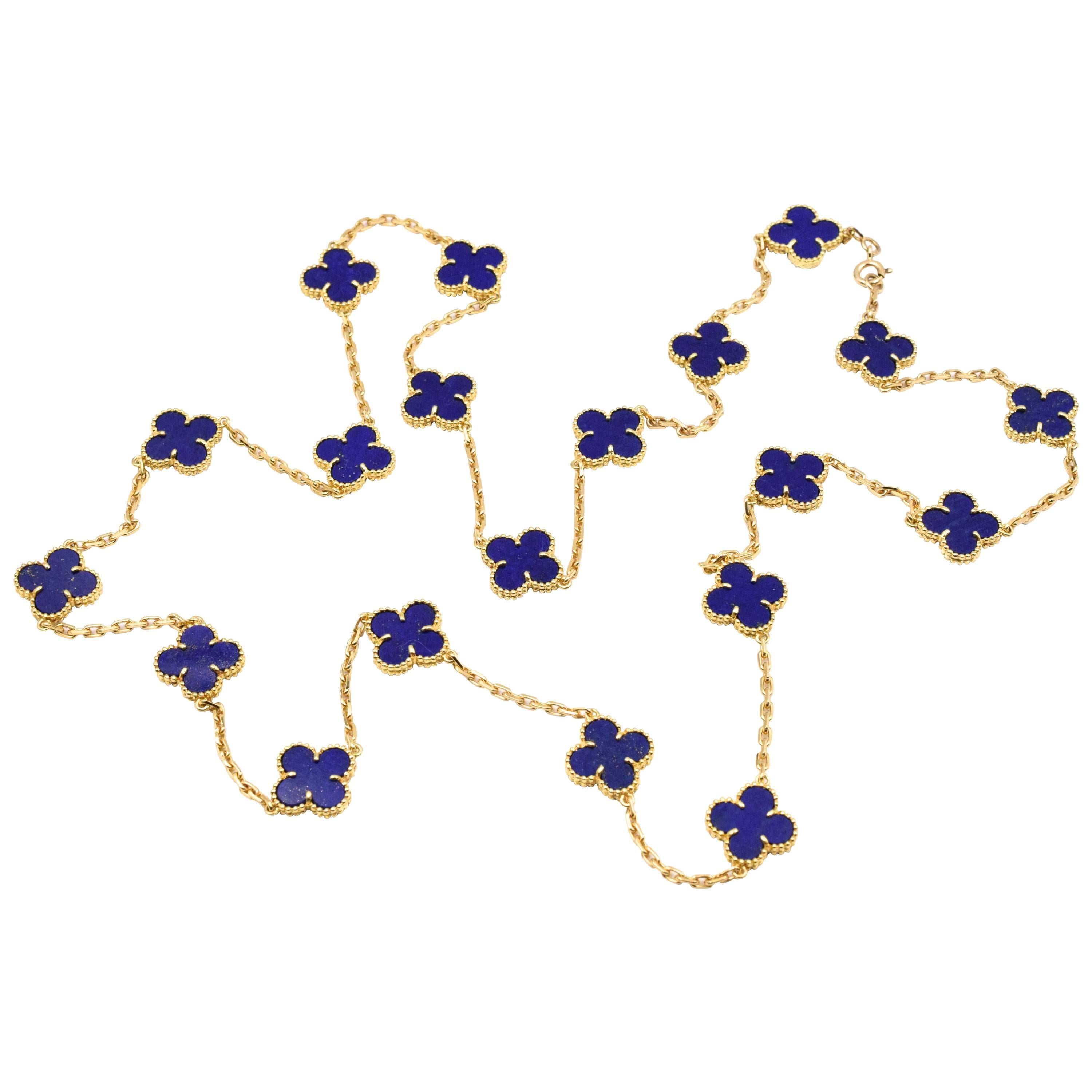 Van Cleef & Arpels Lapis Lazuli Alhambra Necklace