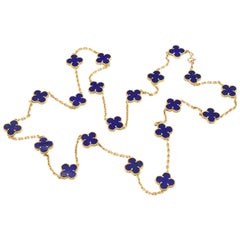 Vintage Van Cleef & Arpels Lapis Lazuli Alhambra Necklace