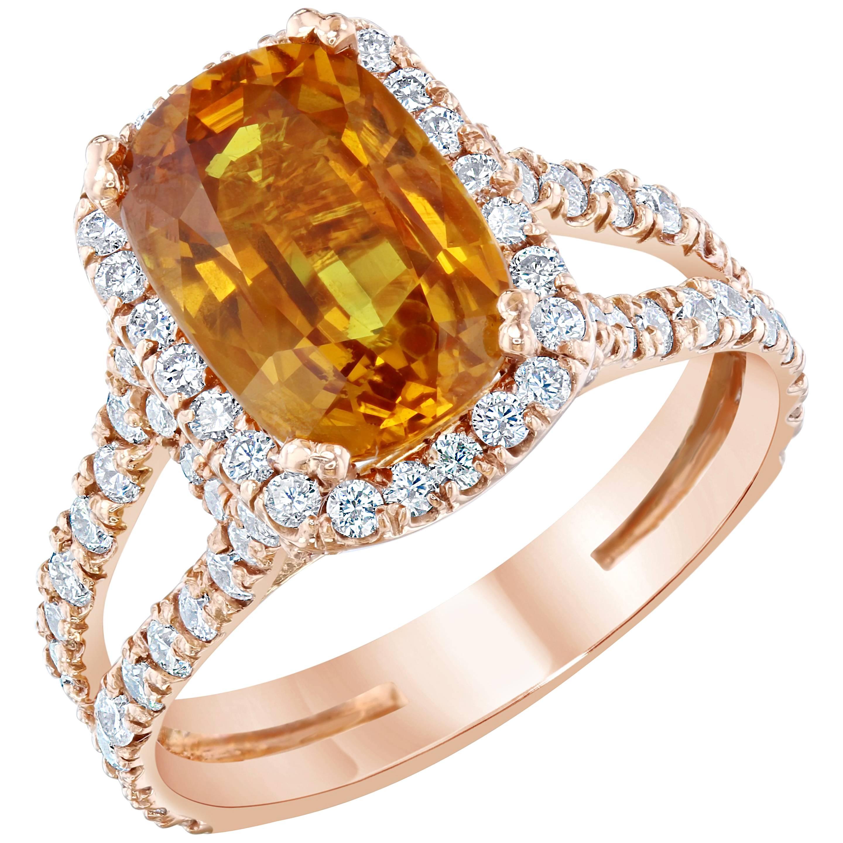 5.80 Carat Sapphire Diamond Ring