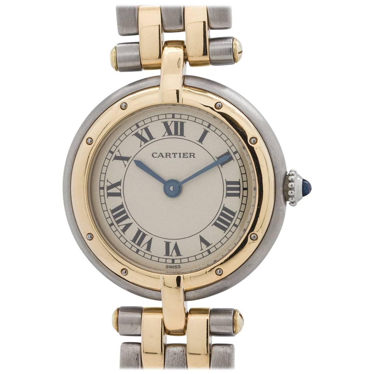 Cartier Ladies Yellow Gold Stainless Steel Vendome Panther Quartz Wristwatch