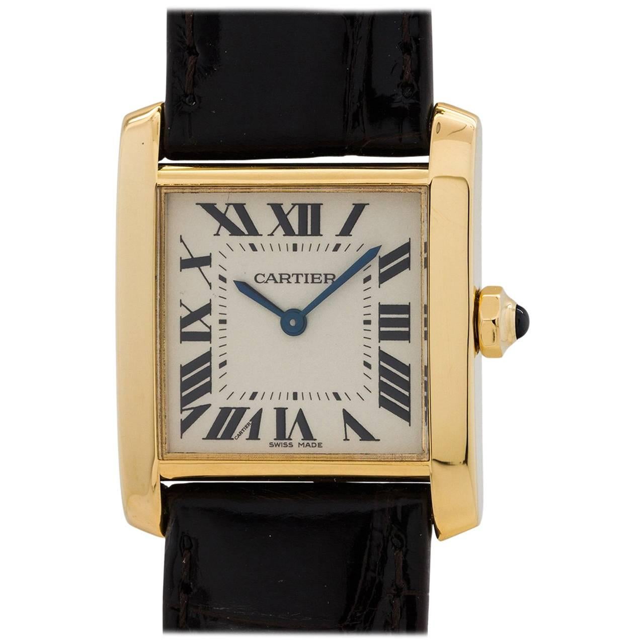 Cartier Yellow Gold Tank Francaise Midsize Quartz Wristwatch, circa 2000