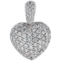 Pavé Set Diamond Gold Heart Enhancer Pendant