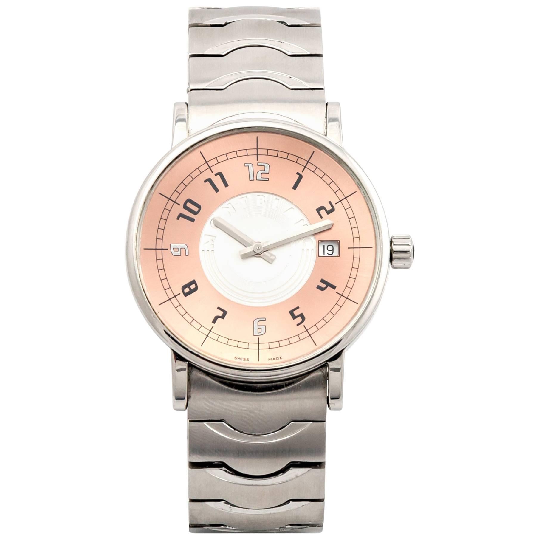 Montblanc stainless steel Round Quartz Wristwatch